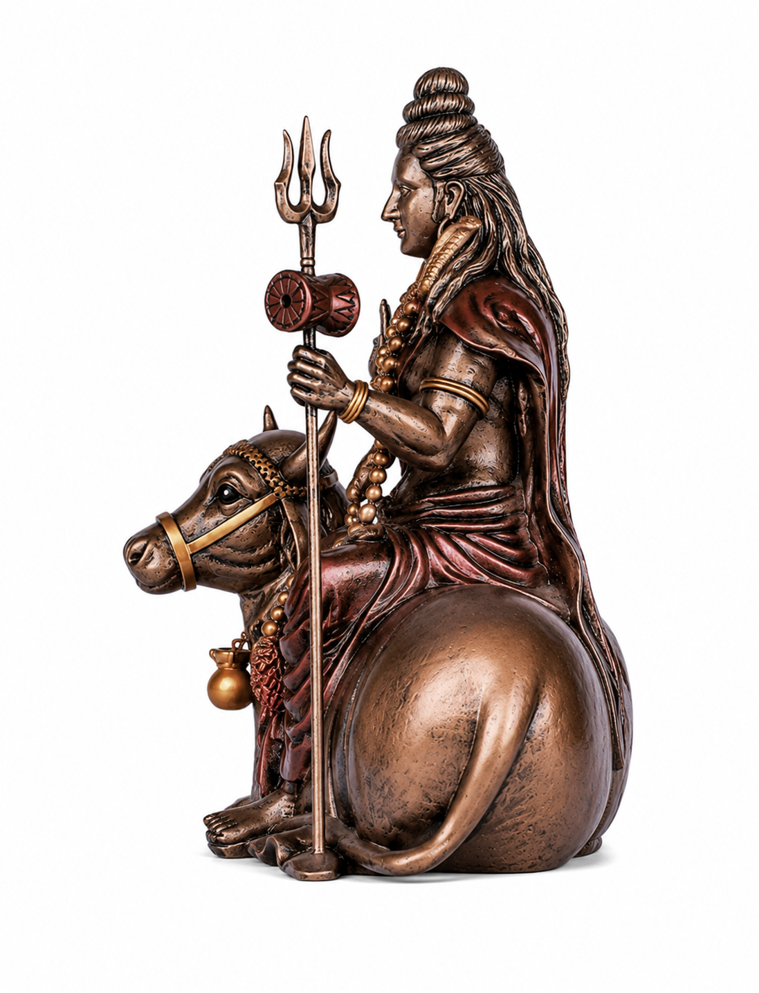 Shiva with Nandi Bull Statue Right Profile