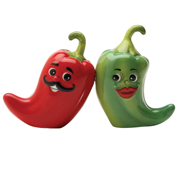 Hot Chili Peppers Salt & Pepper Shaker Set – Hand-Painted Ceramic Kitchen Decor