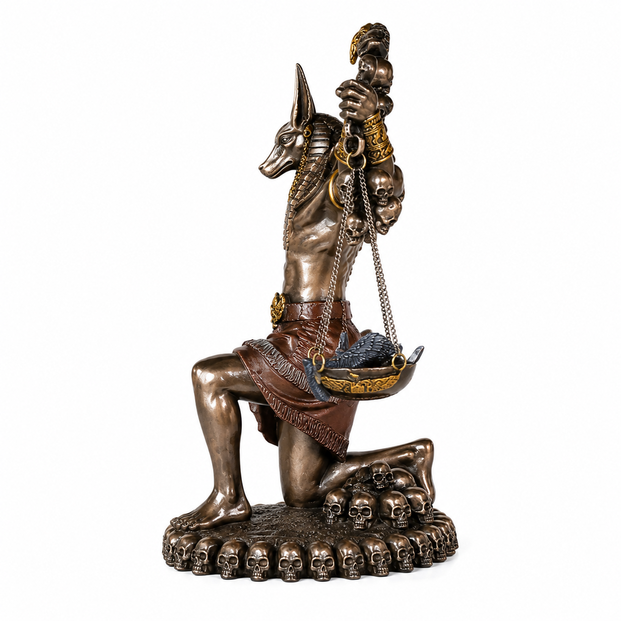 Right Side Profile of Anubis Guardian of the Scales on a white background
