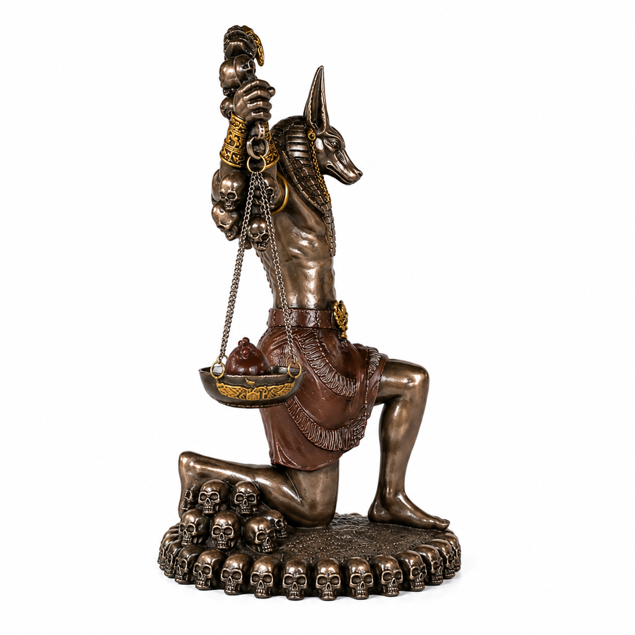 Left Profile View of Anubis Guardian of the Scales on a white background