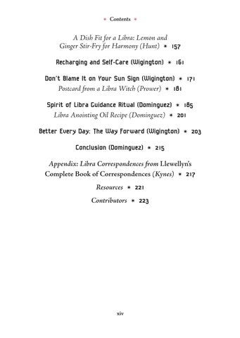 Libra Sun Sign Series Book Contents 2