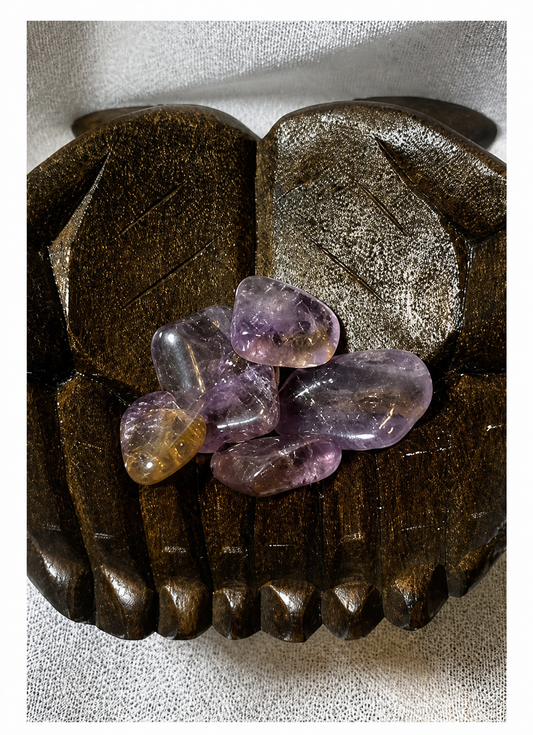 Polished and premium look of Ametrine stone