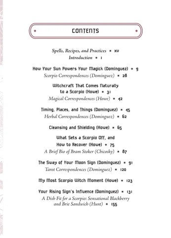 Scorpio Sun Sign Series Book Contents