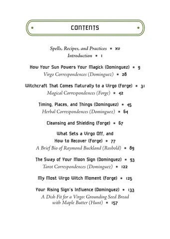 Virgo Sun Sign Series Book Contents