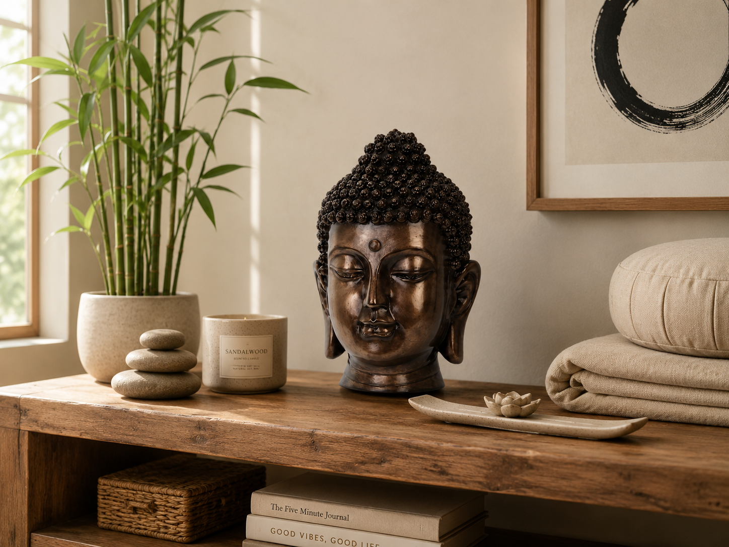 Buddha Head at Meditation Corner
