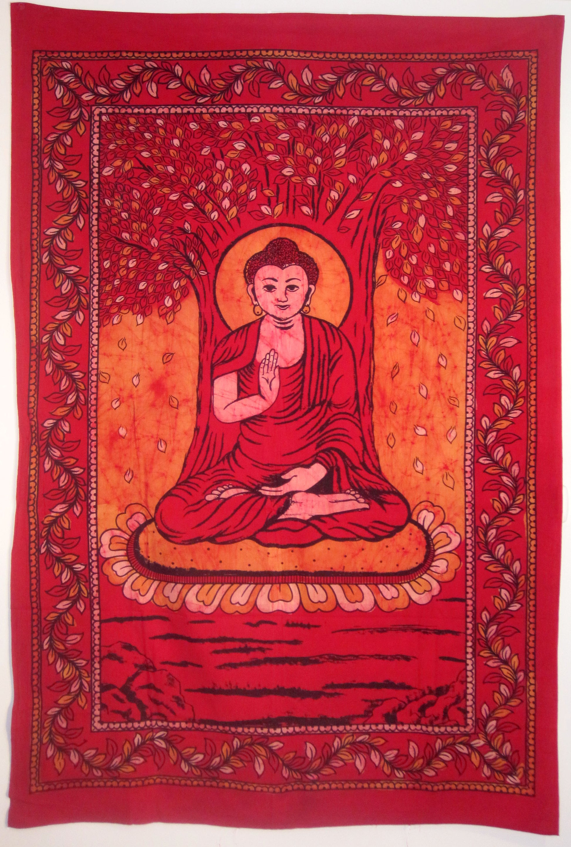 BUDDHA THE ENLIGHTENED ONE TAPESTRY RED