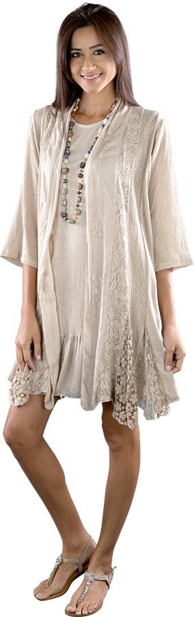DRESS SET RAYON BEIGE 220292