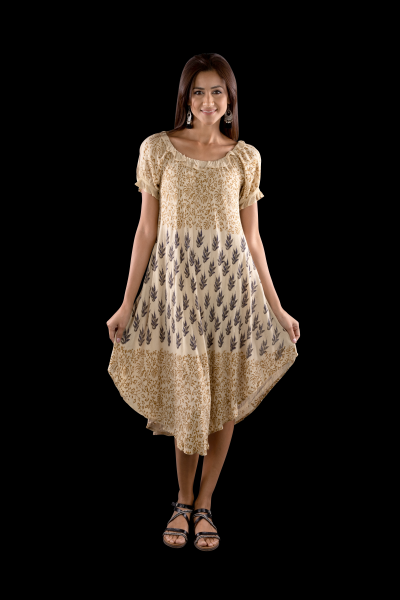 PAISLEY SUN DRESS-BEIGE