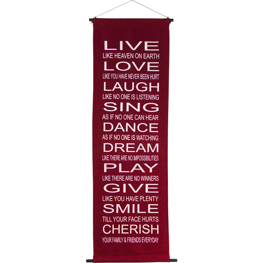 LIVE, LOVE, LAUGH INSPIRATIONAL BANNER  WALL HANGING