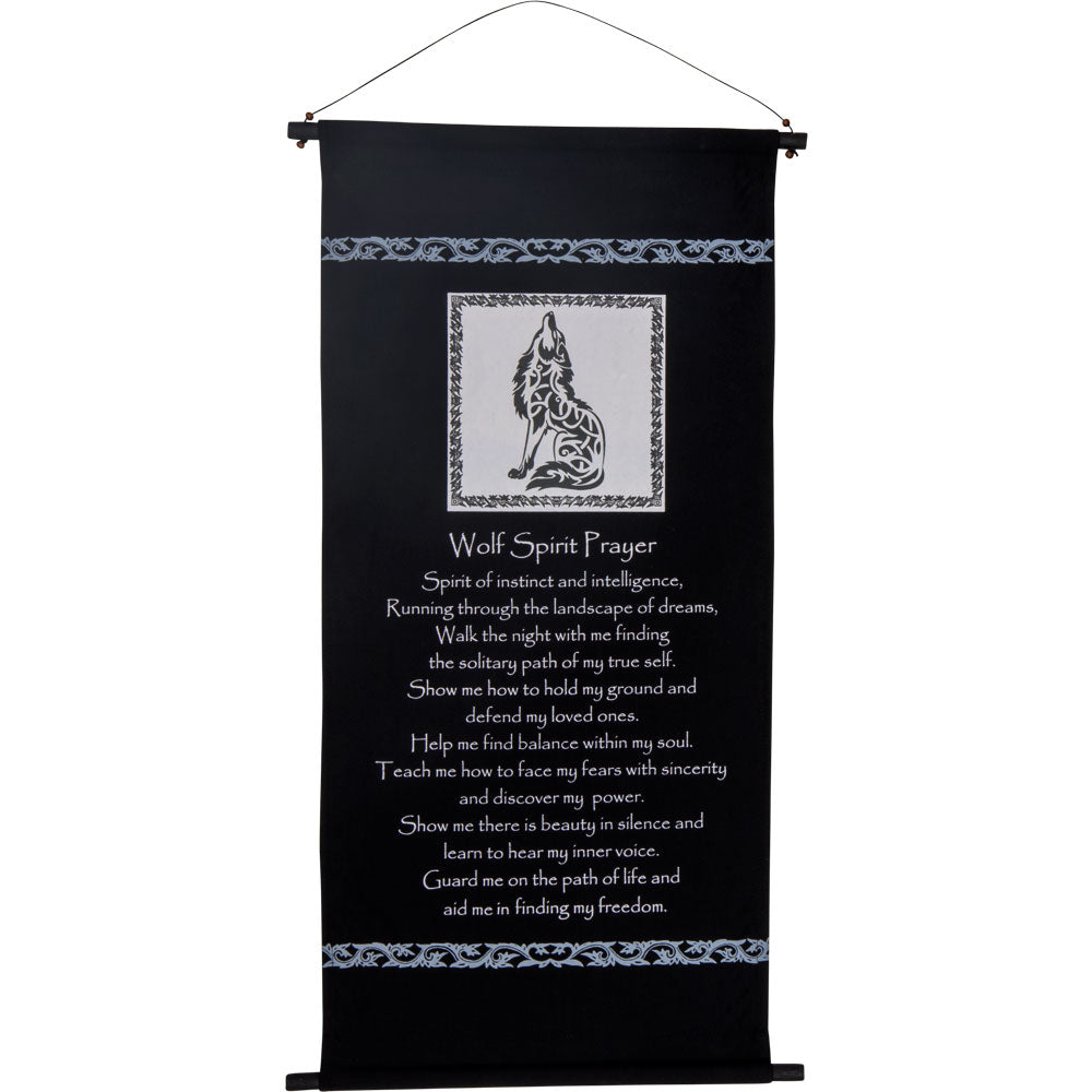 WOLF SPIRIT PRAYER INSPIRATIONAL BANNER WALL HANGING