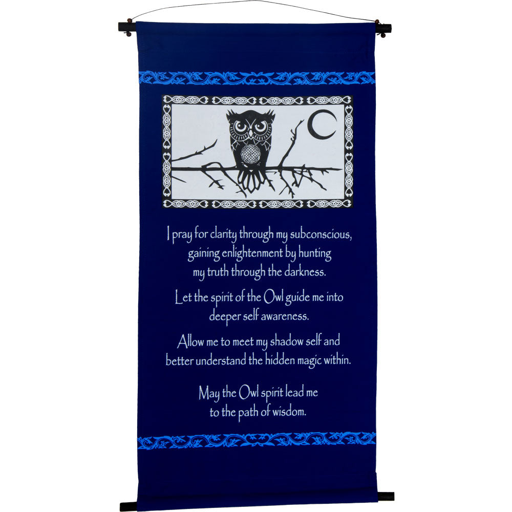 OWL SPIRIT PRAYER INSPIRATIONAL BANNER WALL HANGING