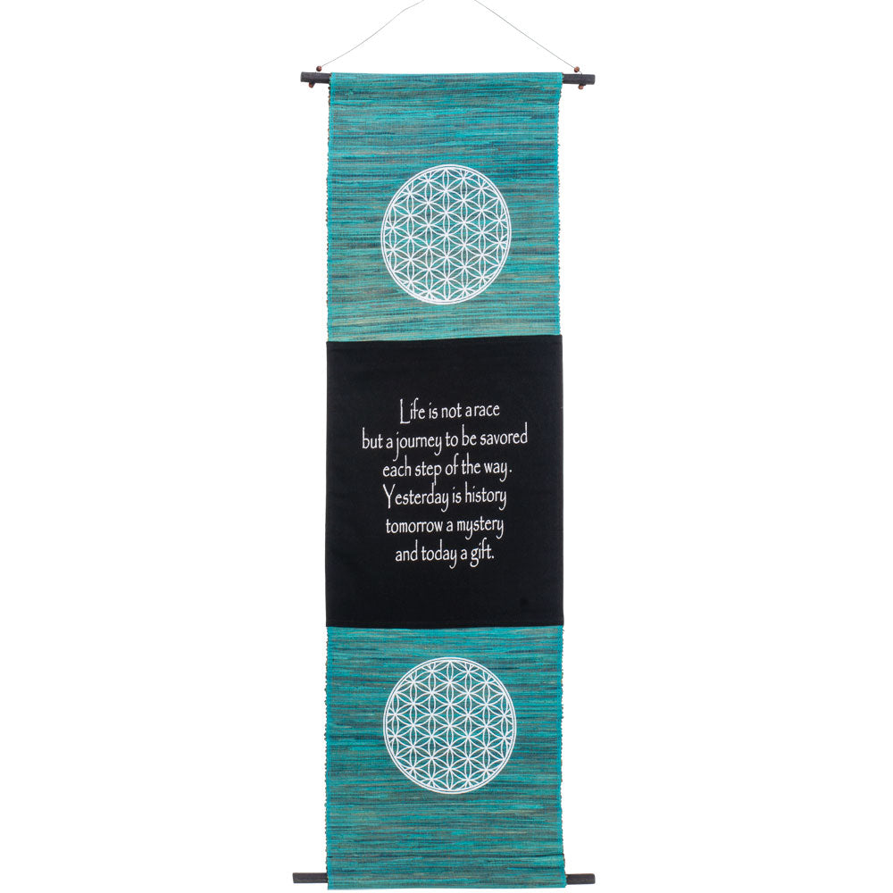 SEAGRASS FLOWER OF LIFE  INSPIRATIONAL BANNER WALL HANGING