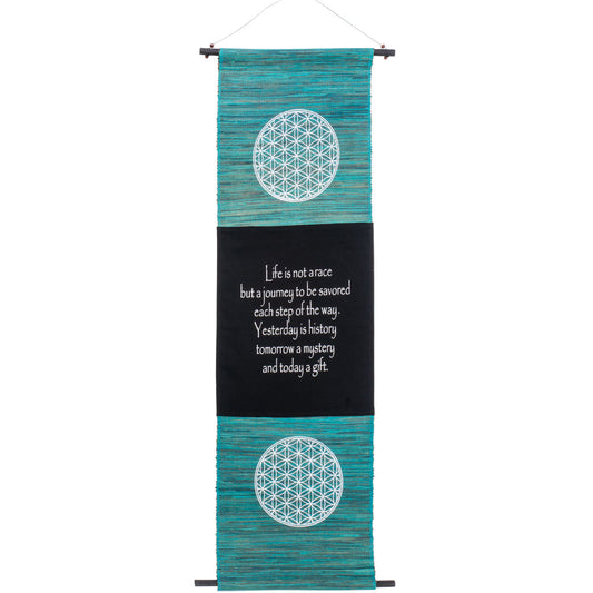 SEAGRASS FLOWER OF LIFE  INSPIRATIONAL BANNER WALL HANGING