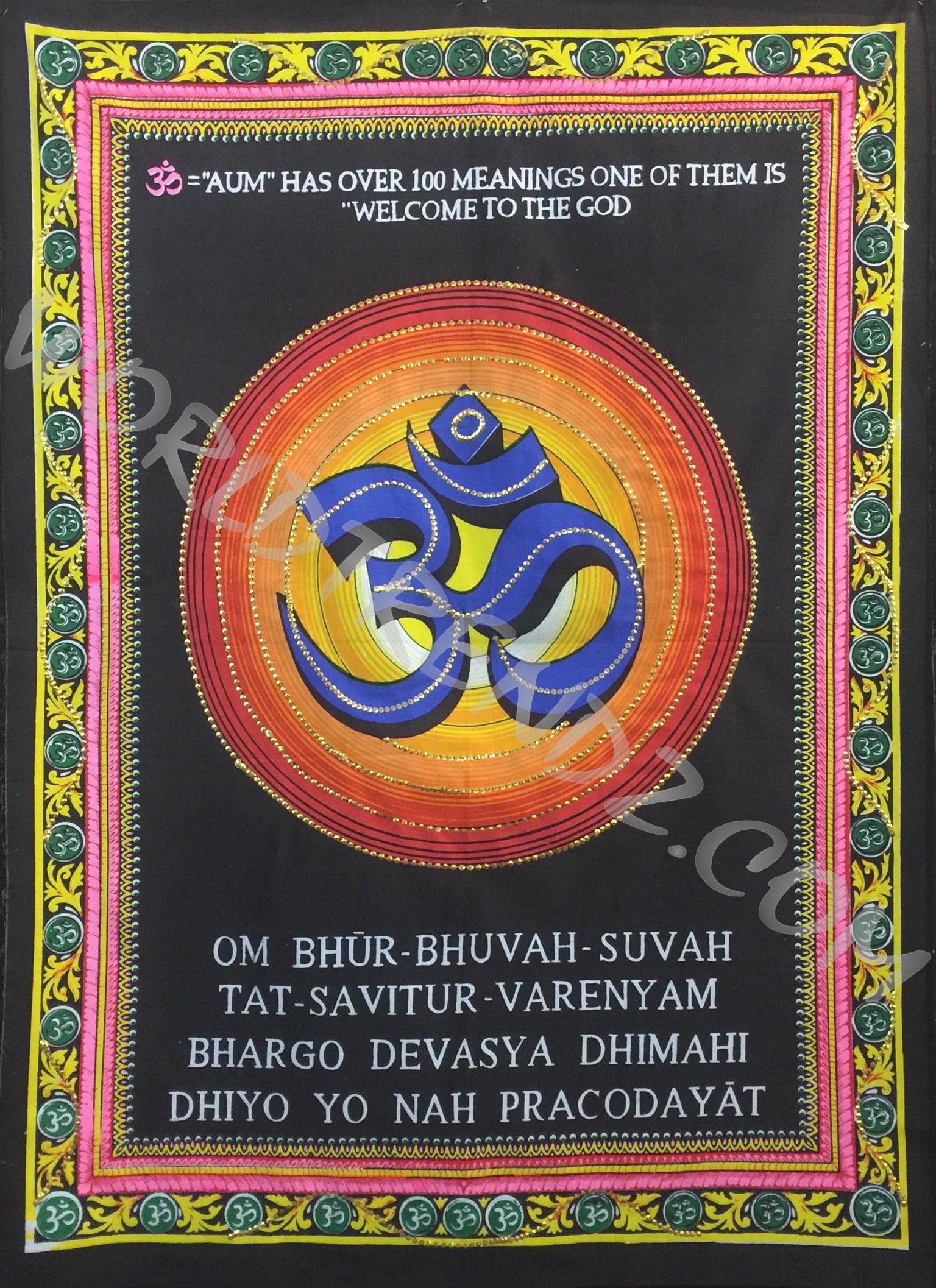 DEITY TAPESTRY SEQUINED OM SYMBOL