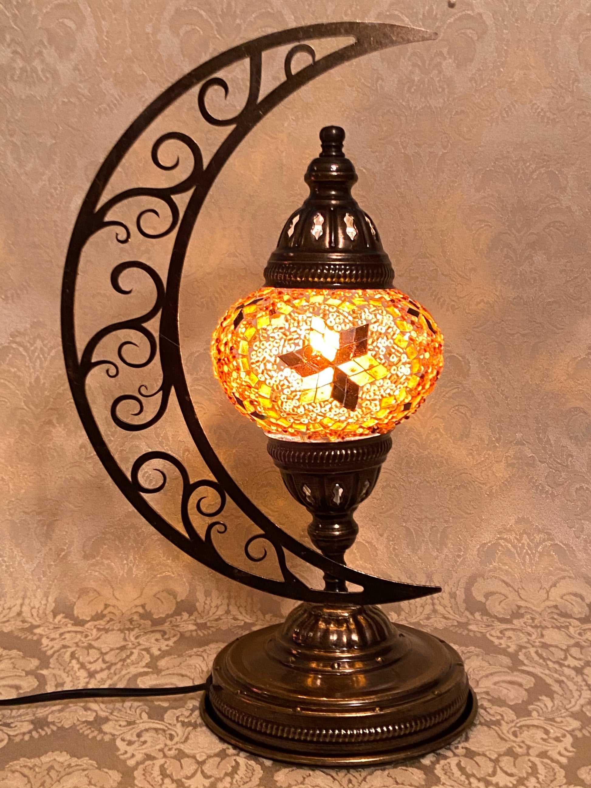 ISTANBUL CRESCENT MOON TABLE LAMP AMBER