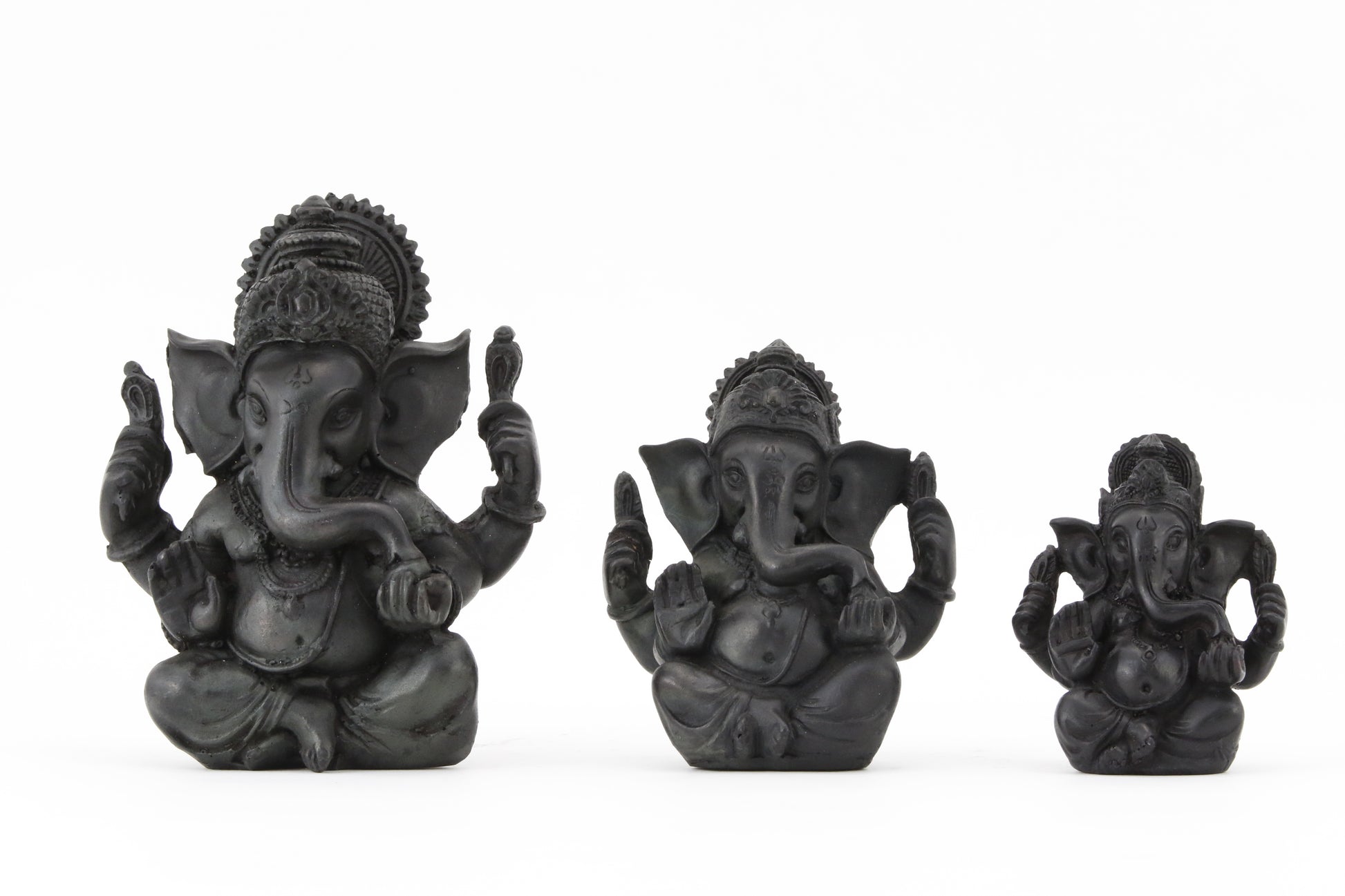 GANESHA AURA STATUE DARK SIZE COMPARISION FRONT VIEW