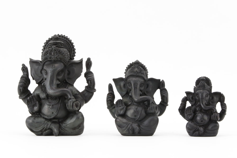 GANESHA AURA STATUE DARK SIZE COMPARISION FRONT VIEW