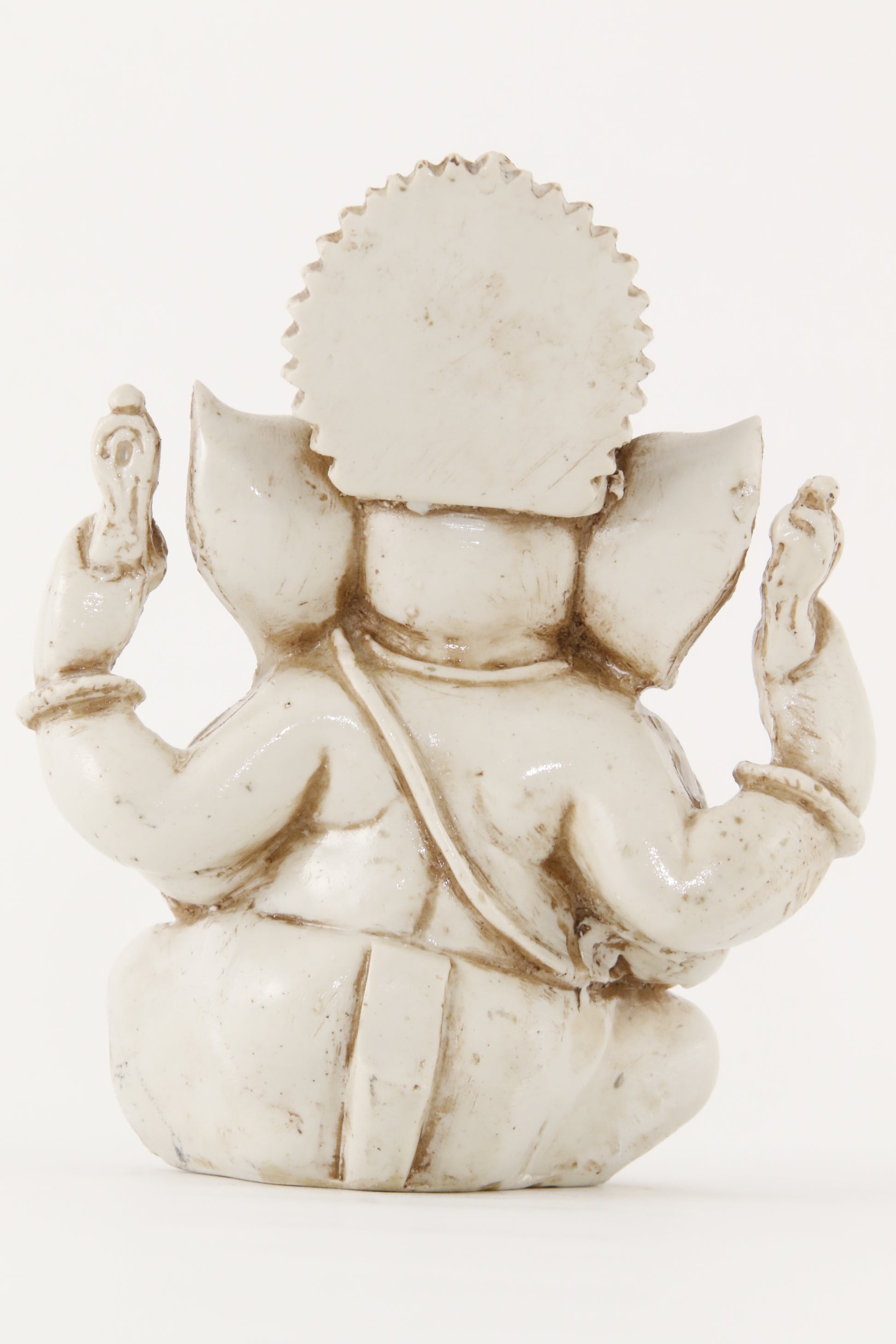 GANESHA AURA STATUE OFFWHITE LARGE SIZE BACK VIEW