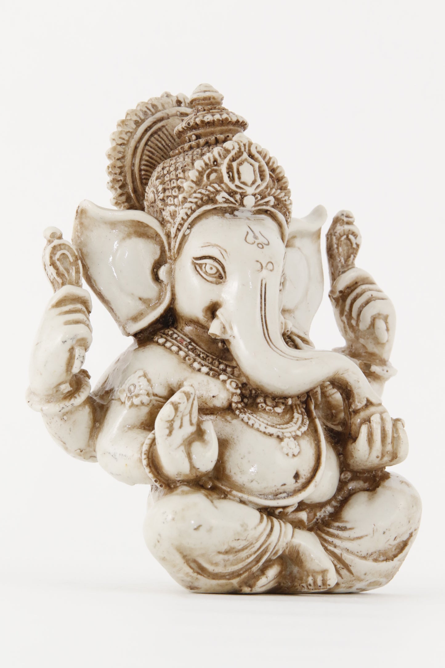 GANESHA AURA STATUE OFFWHITE LARGE SIZE SIDE VIEW