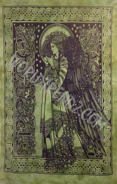 CELTIC ANGEL TAPESTRY GREEN