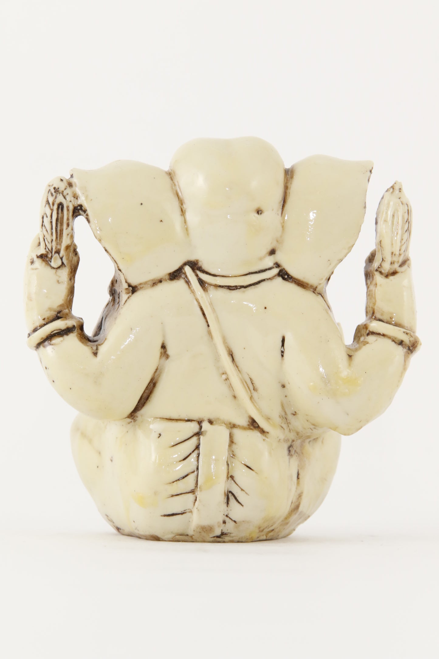 GANESHA BALD STATUE LIGHT LARGE BACK VIEW