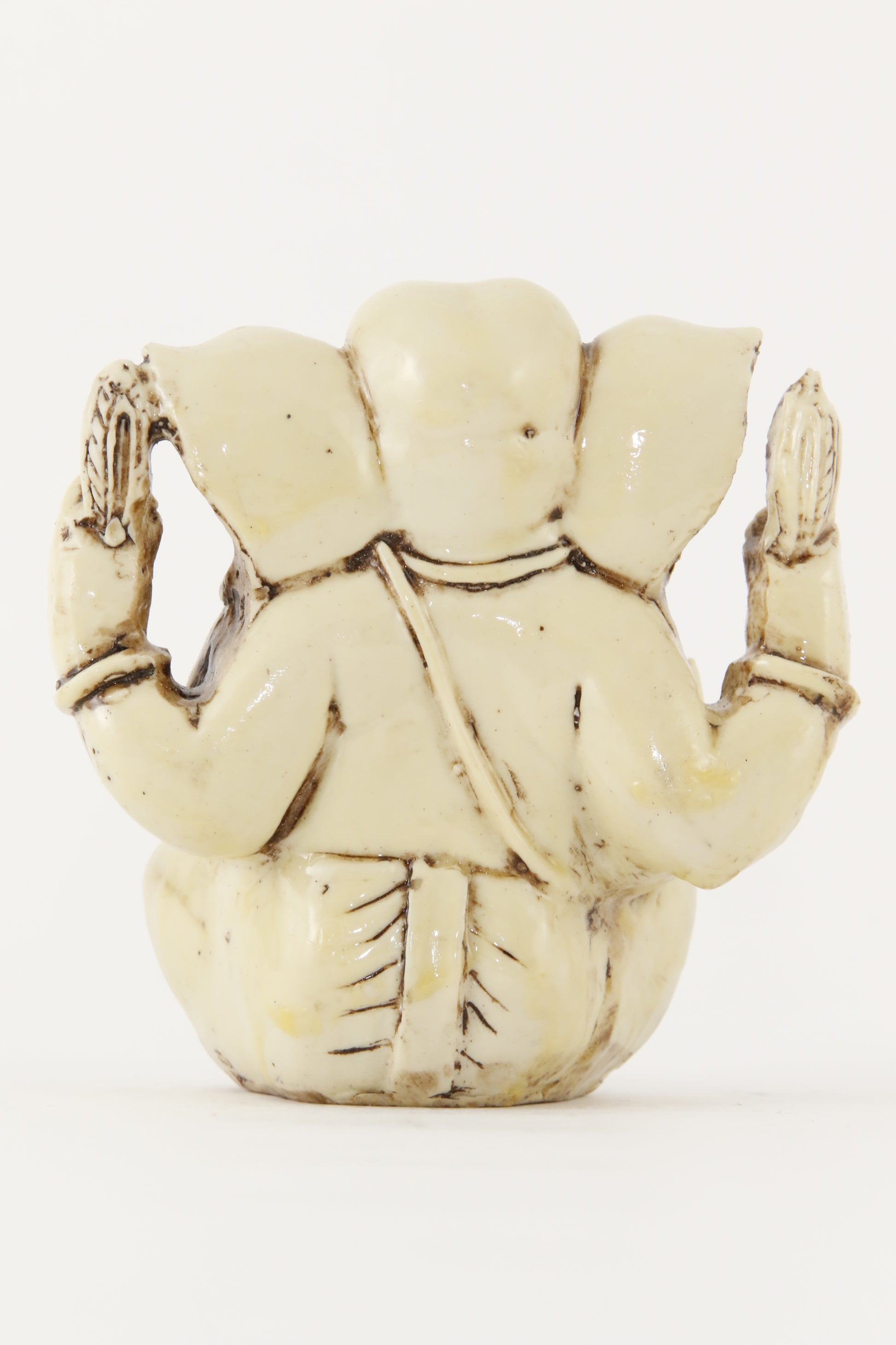 GANESHA BALD STATUE LIGHT LARGE BACK VIEW