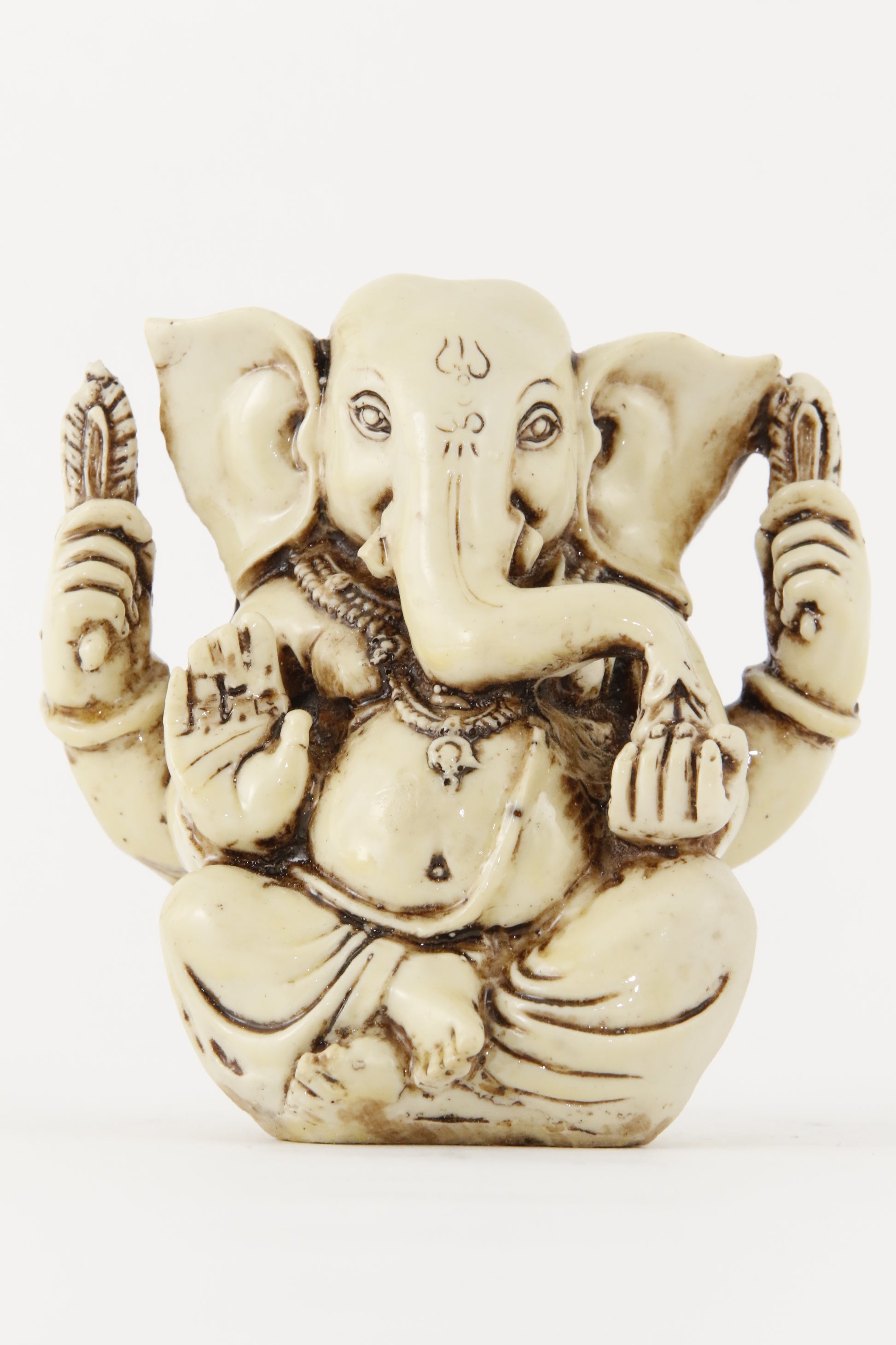 GANESHA BALD STATUE LIGHT  LARGE FRONT VIEW