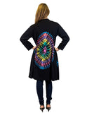TIE DYE COTTON DUSTER WITH POCKETS RAINBOW BACK