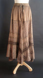 SOLID RAYON FLAIR SKIRT BROWN