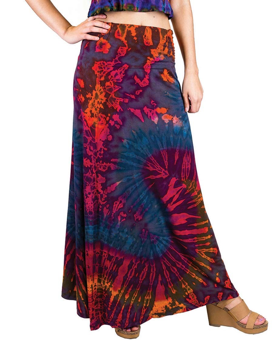 FULL TIE DYE MAXI SKIRT GREY