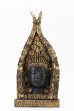 BUDDHA BUST BRONZE ACCENT STATUE FRONT VIEW