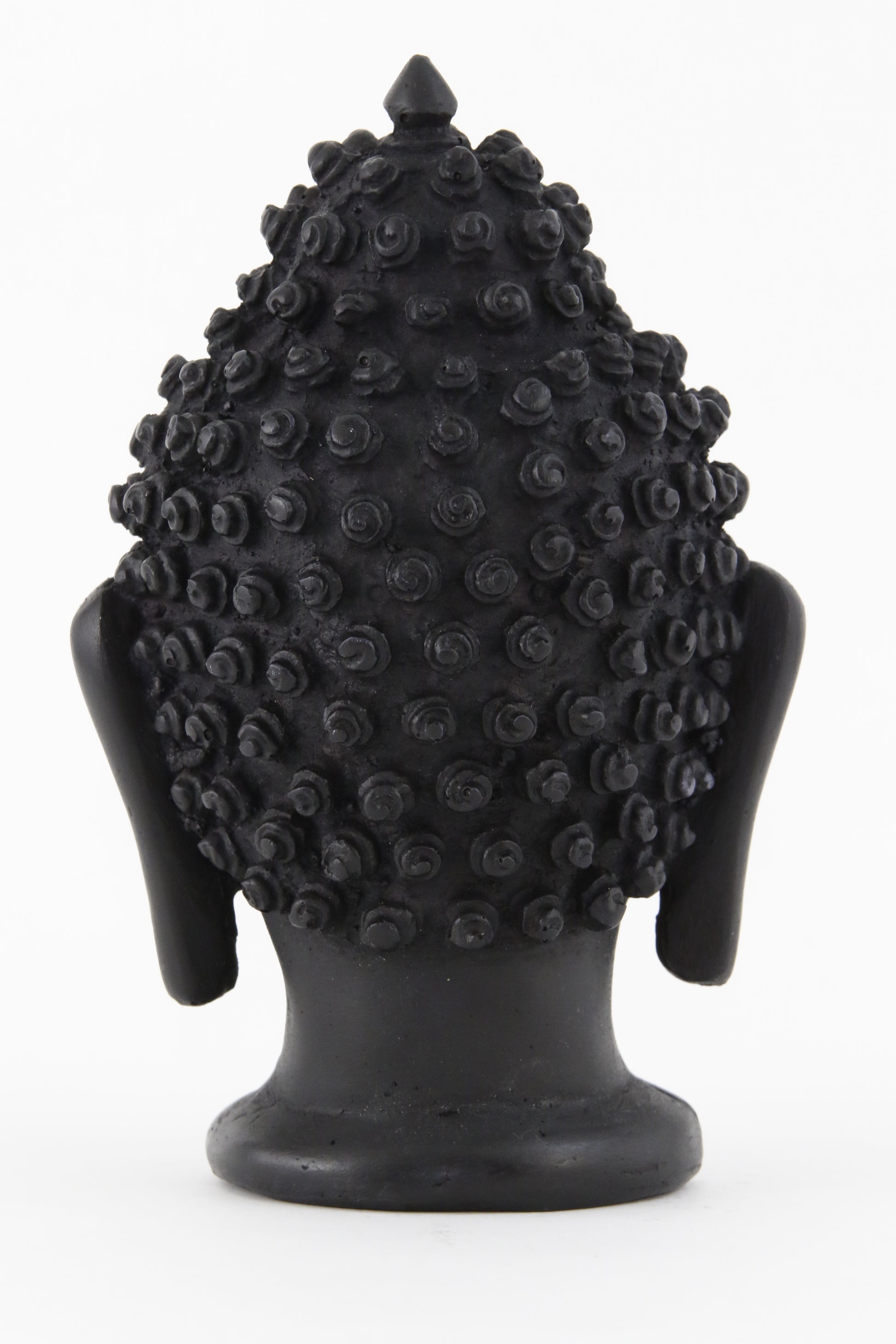 BUDDHA HEAD STATUE DARK LARGE BACK VIEW