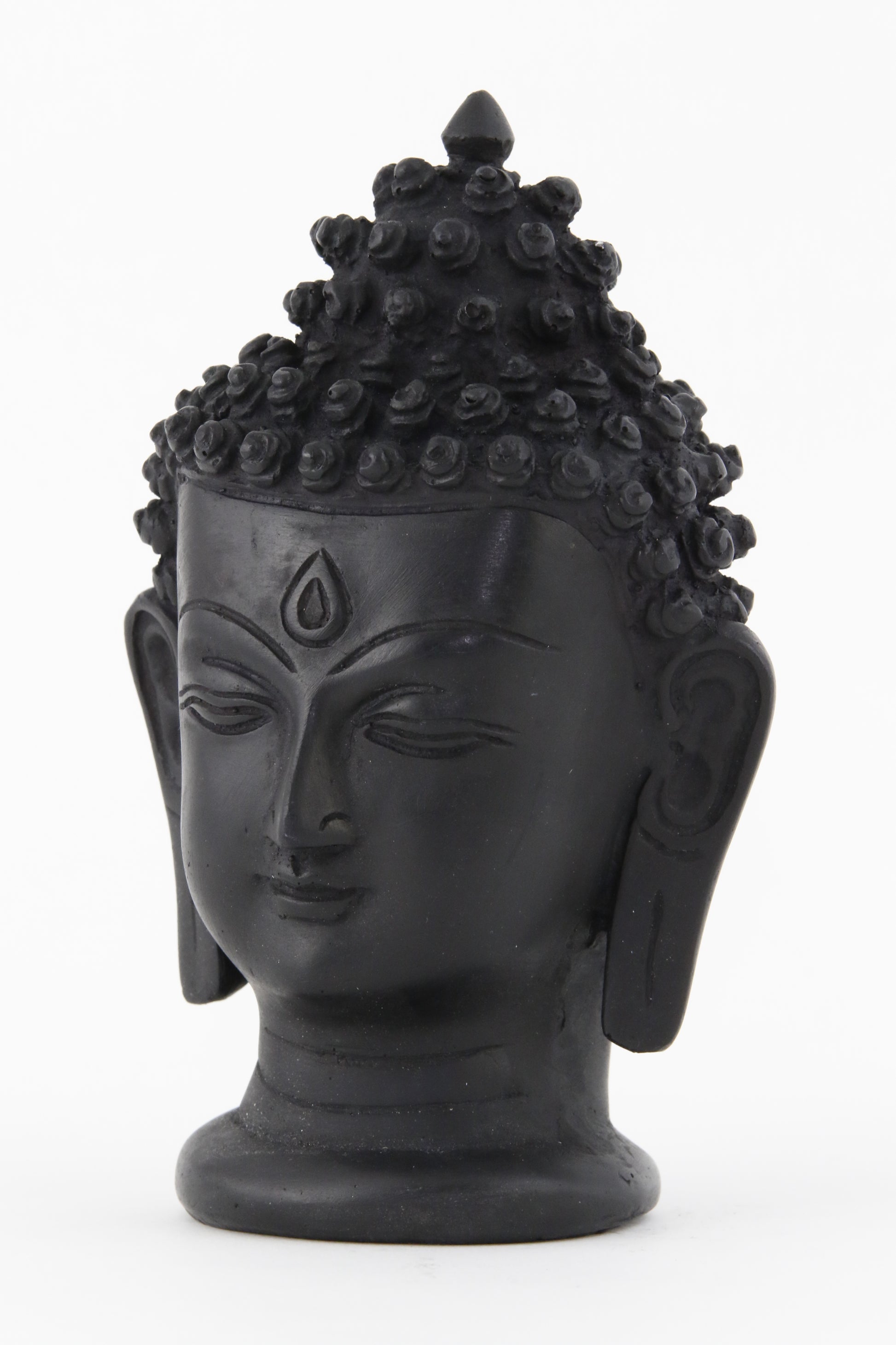 BUDDHA HEAD STATUE DARK LARGE SIDE VIEW