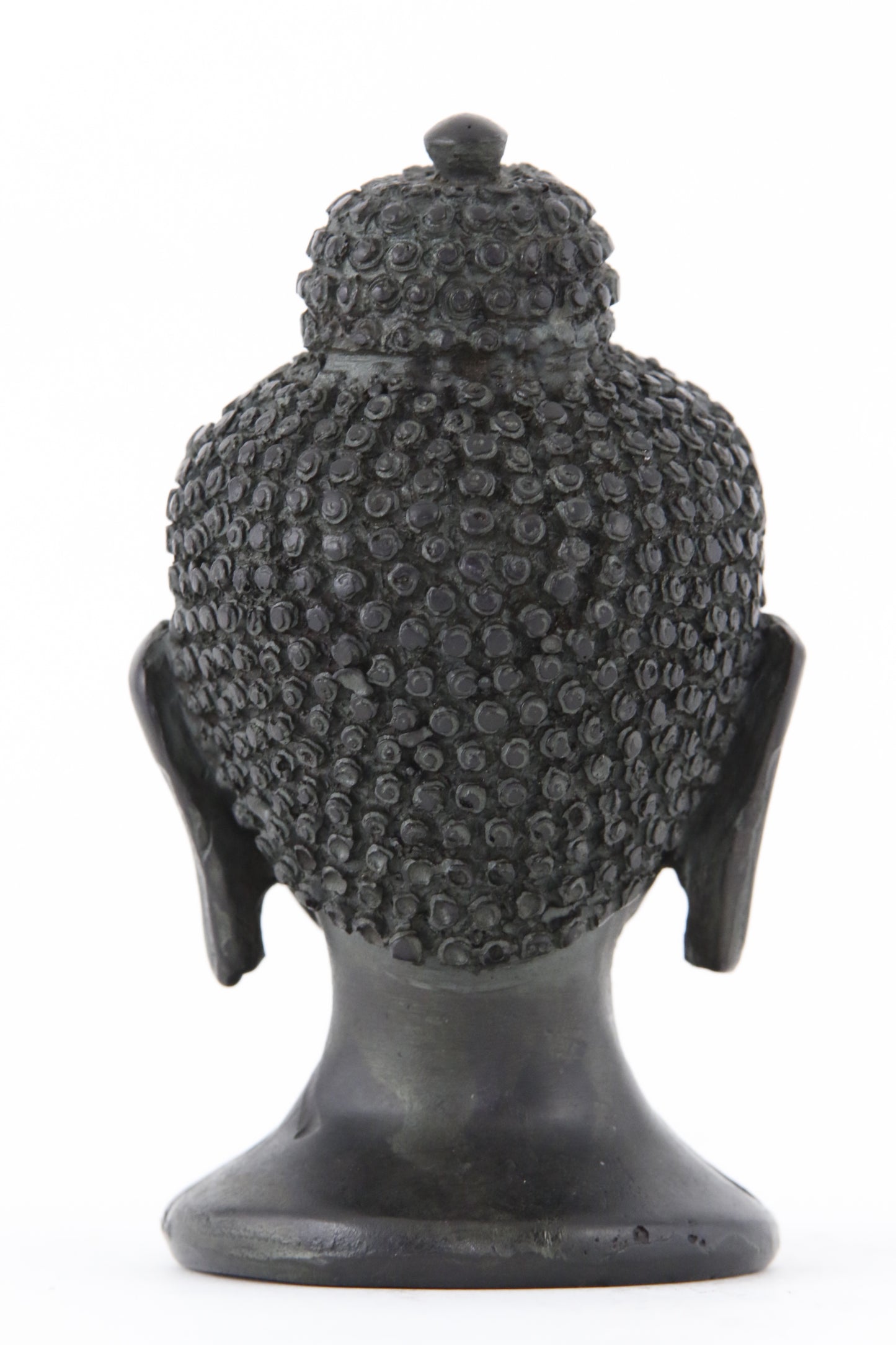 BUDDHA HEAD STATUE DARK SMALL BACK VIEW