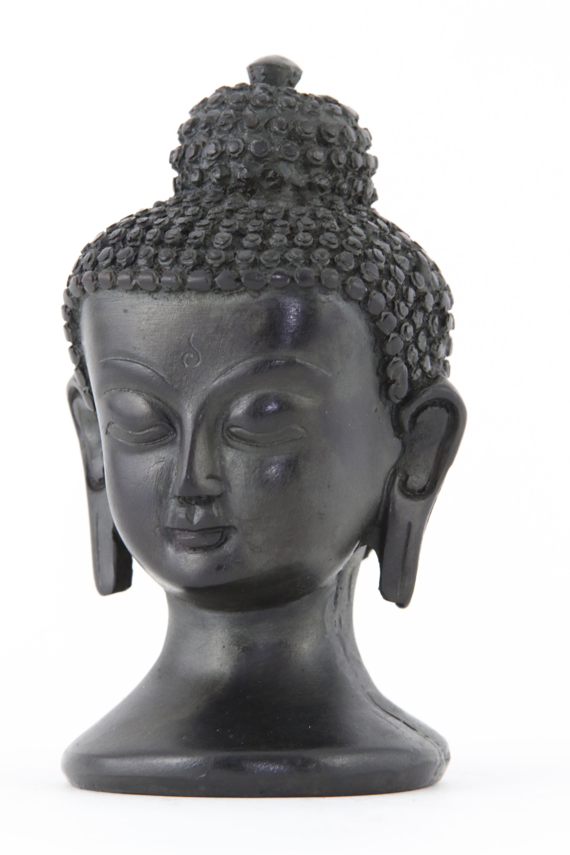 BUDDHA HEAD STATUE DARK SMALL SIDE VIEW