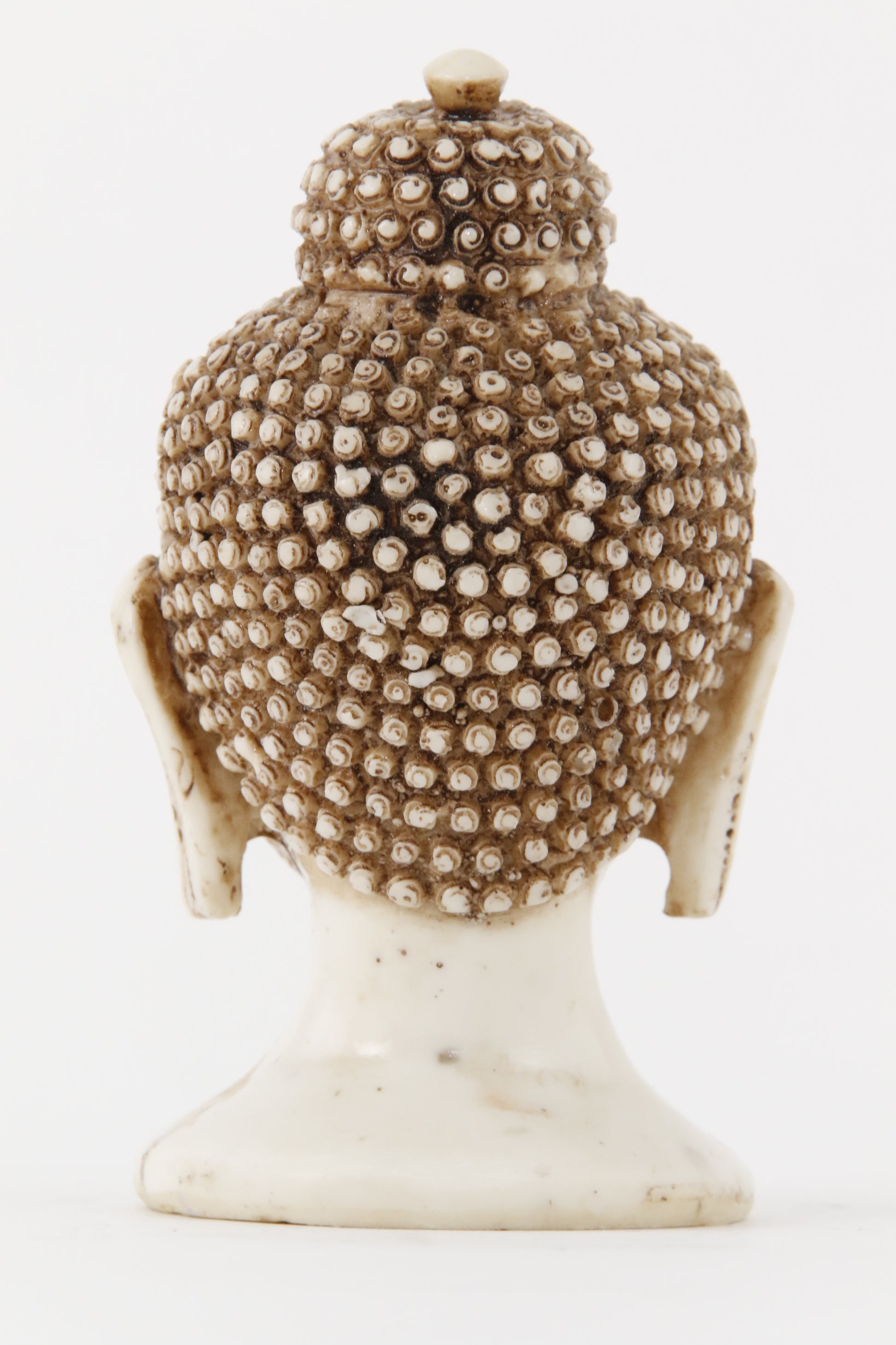 BUDDHA HEAD STATUE OFF-WHITE SMALL BACK VIEW