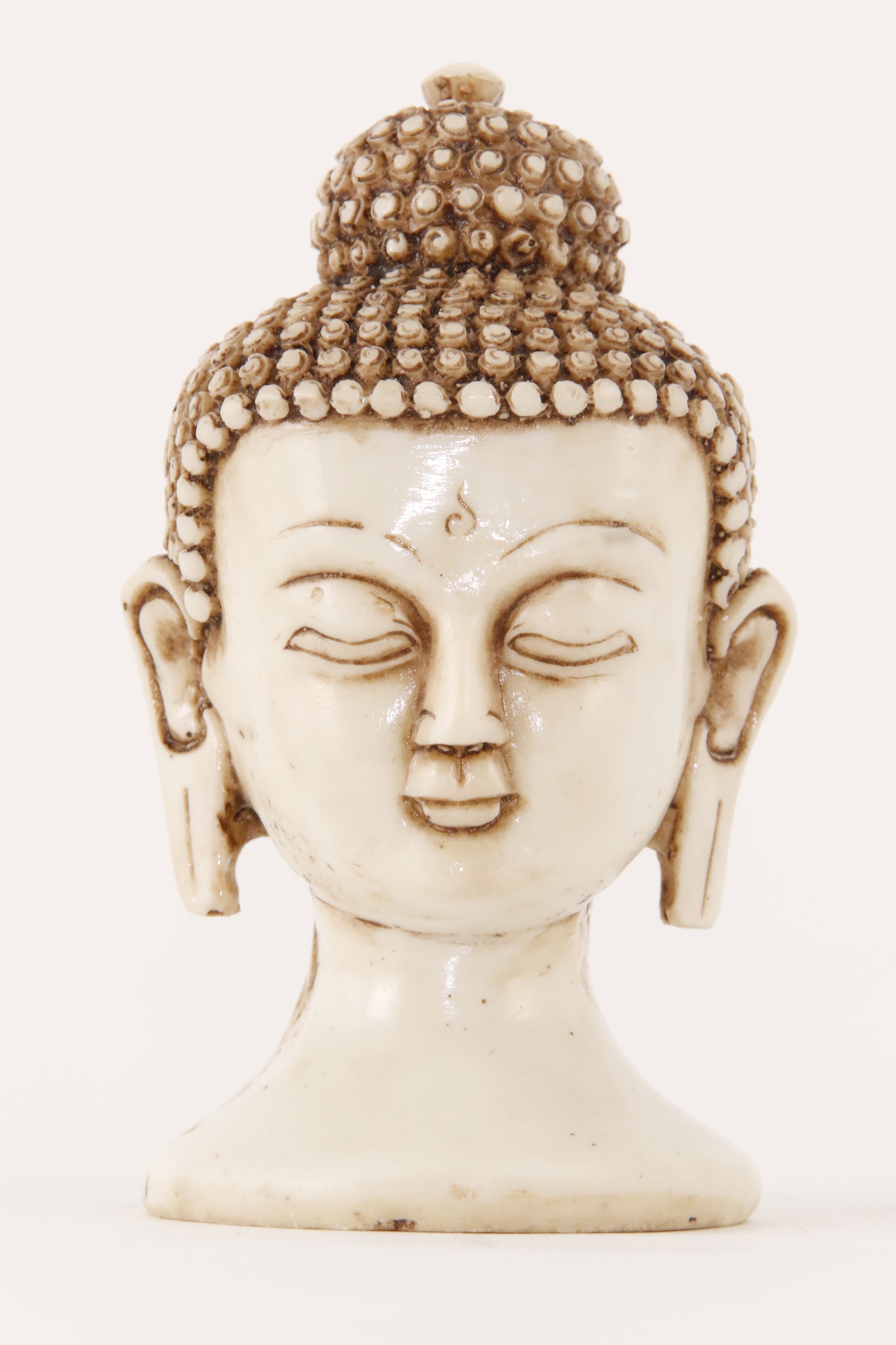 BUDDHA HEAD STATUE OFF-WHITE SMALL FRONT VIEW