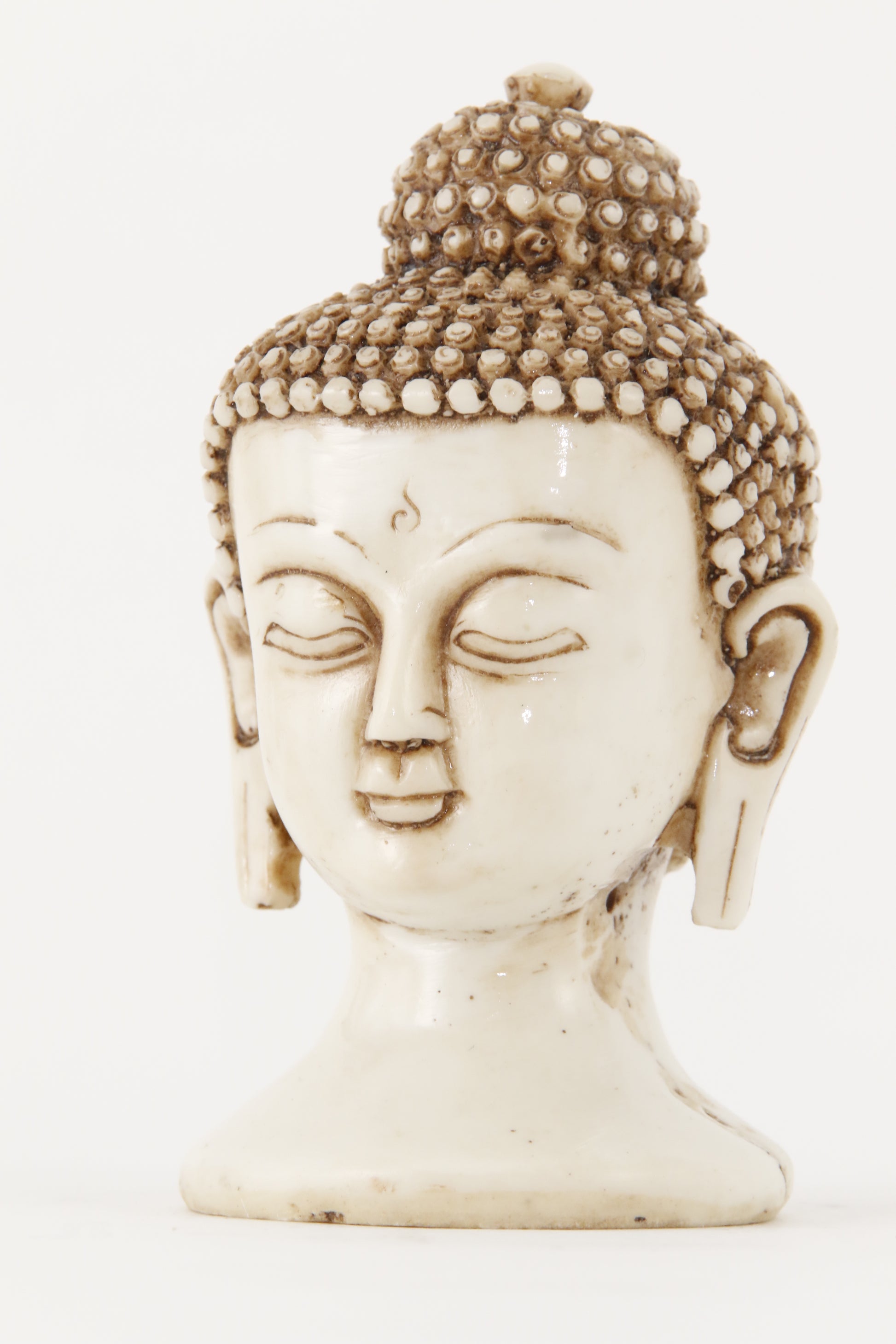 BUDDHA HEAD STATUE OFF-WHITE SMALL SIDE VIEW