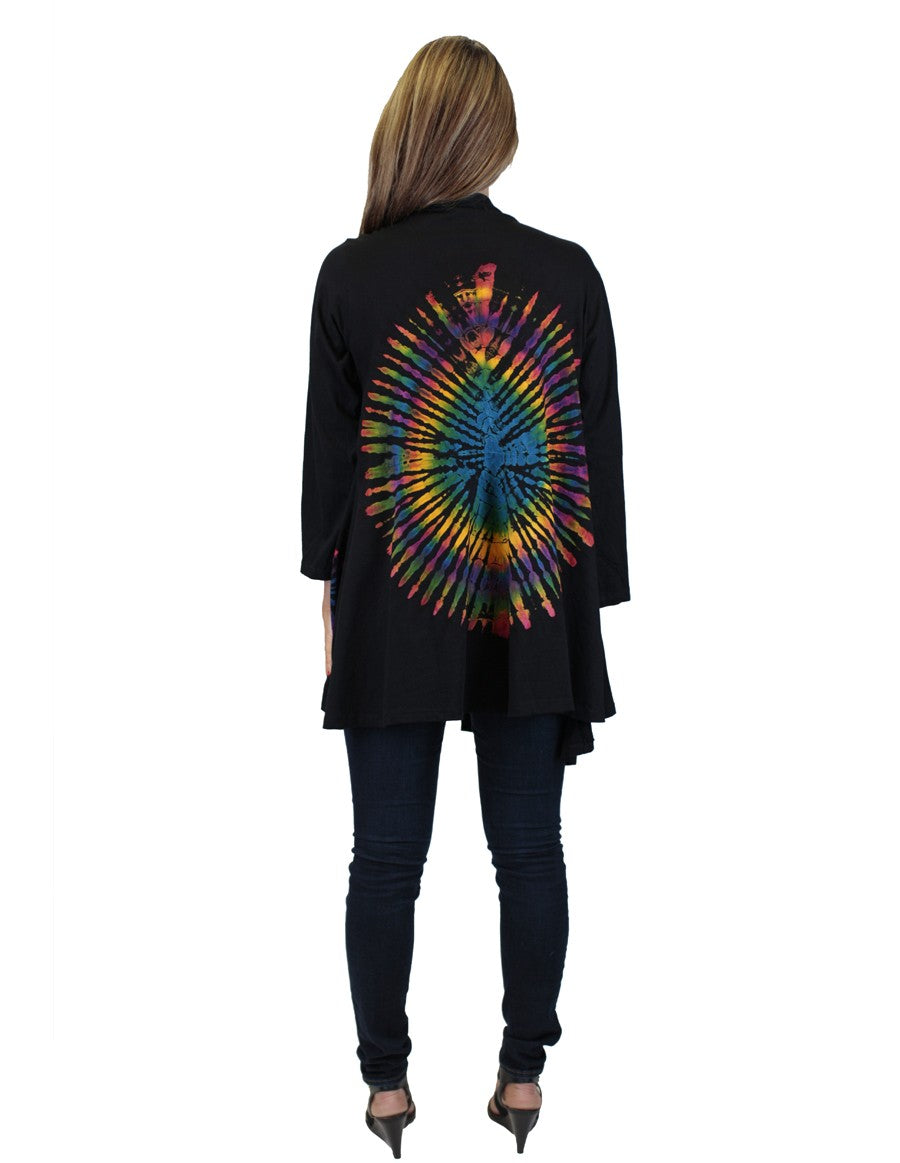 OVAL TIE DYE CARDIGAN RAINBOW BACK