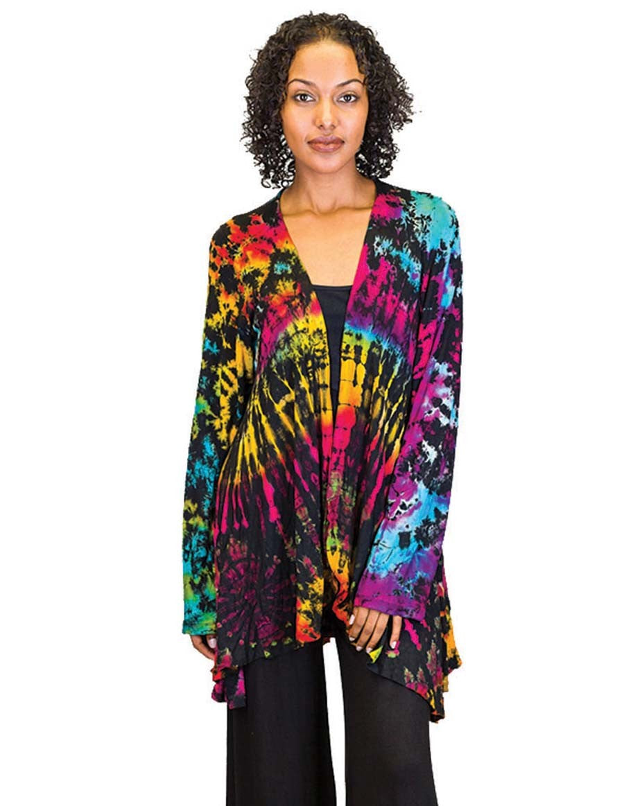 FULL TIE DYE CARDIGAN RAINBOW