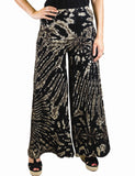 PANTS PALAZZO FULL TIE DYE BLACK BEIGE