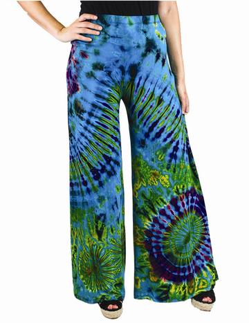 PANTS PALAZZO FULL TIE DYE TURQUOISE