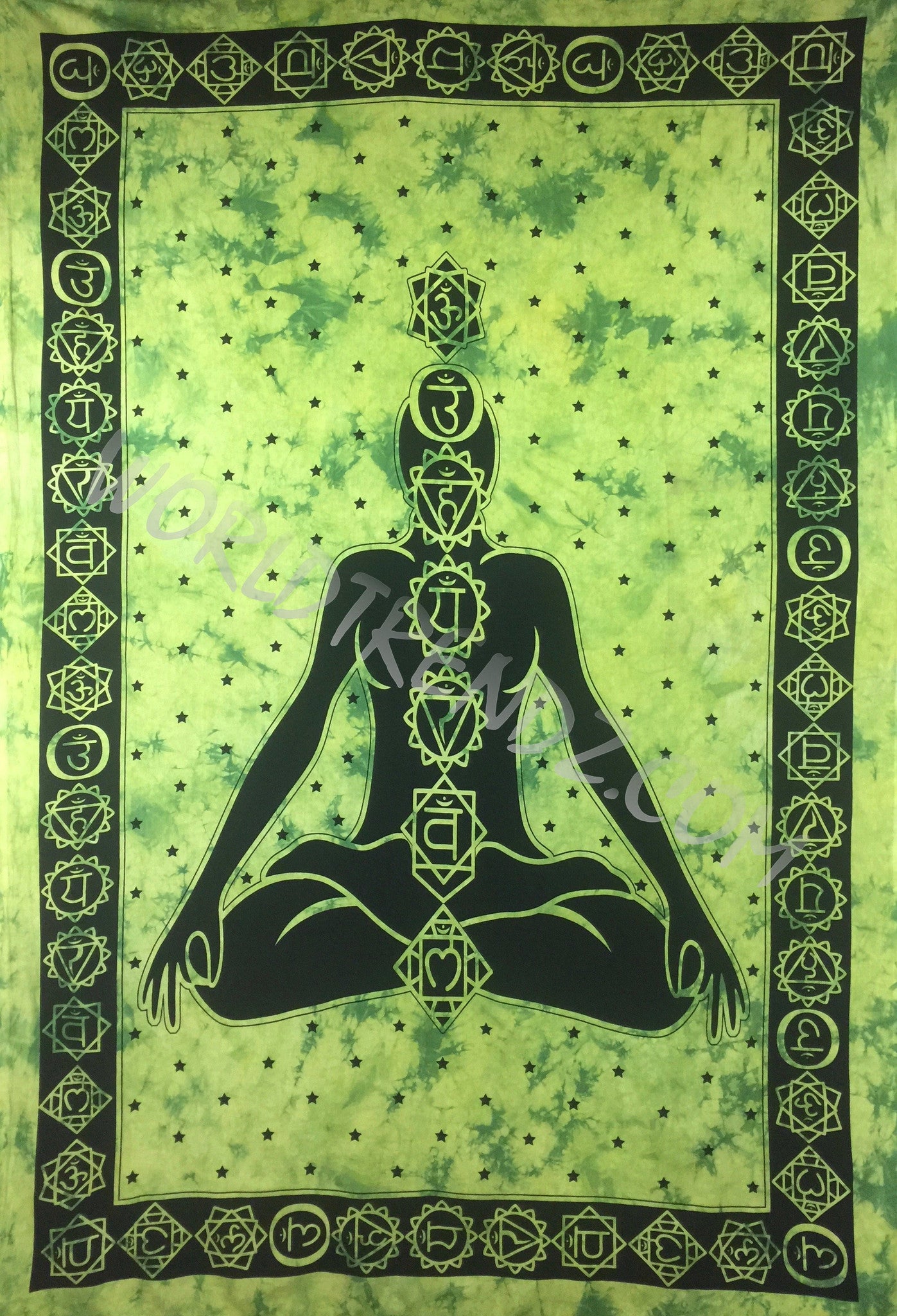 BUDDHA CHAKRA TAPESTRY GREEN 