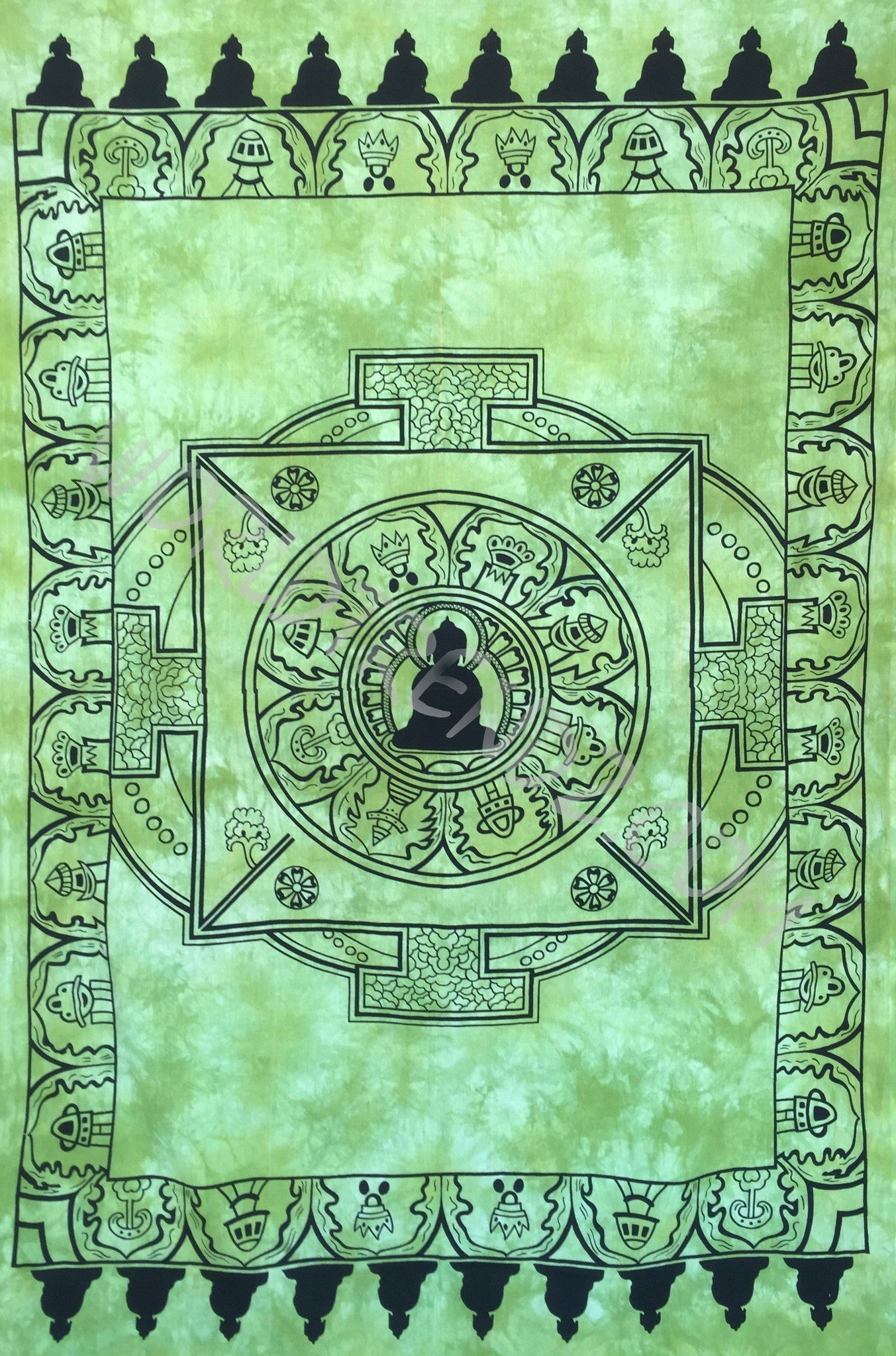 SHADOW BUDDHA TAPESTRY GREEN