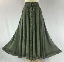 Button-up SKIRT SAGE GREEN Flair Detail