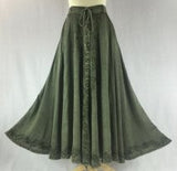 Button-up SKIRT SAGE GREEN Flair Detail