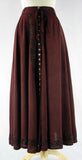 Button-up SKIRT BURGUNDY Front View Detail
