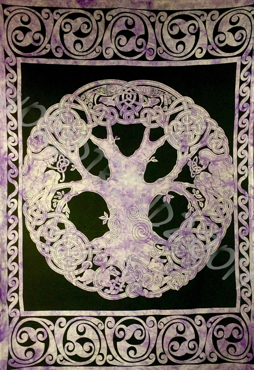 CELTIC KNOT TREE OF LIFE  TAPESTRY PURPLE