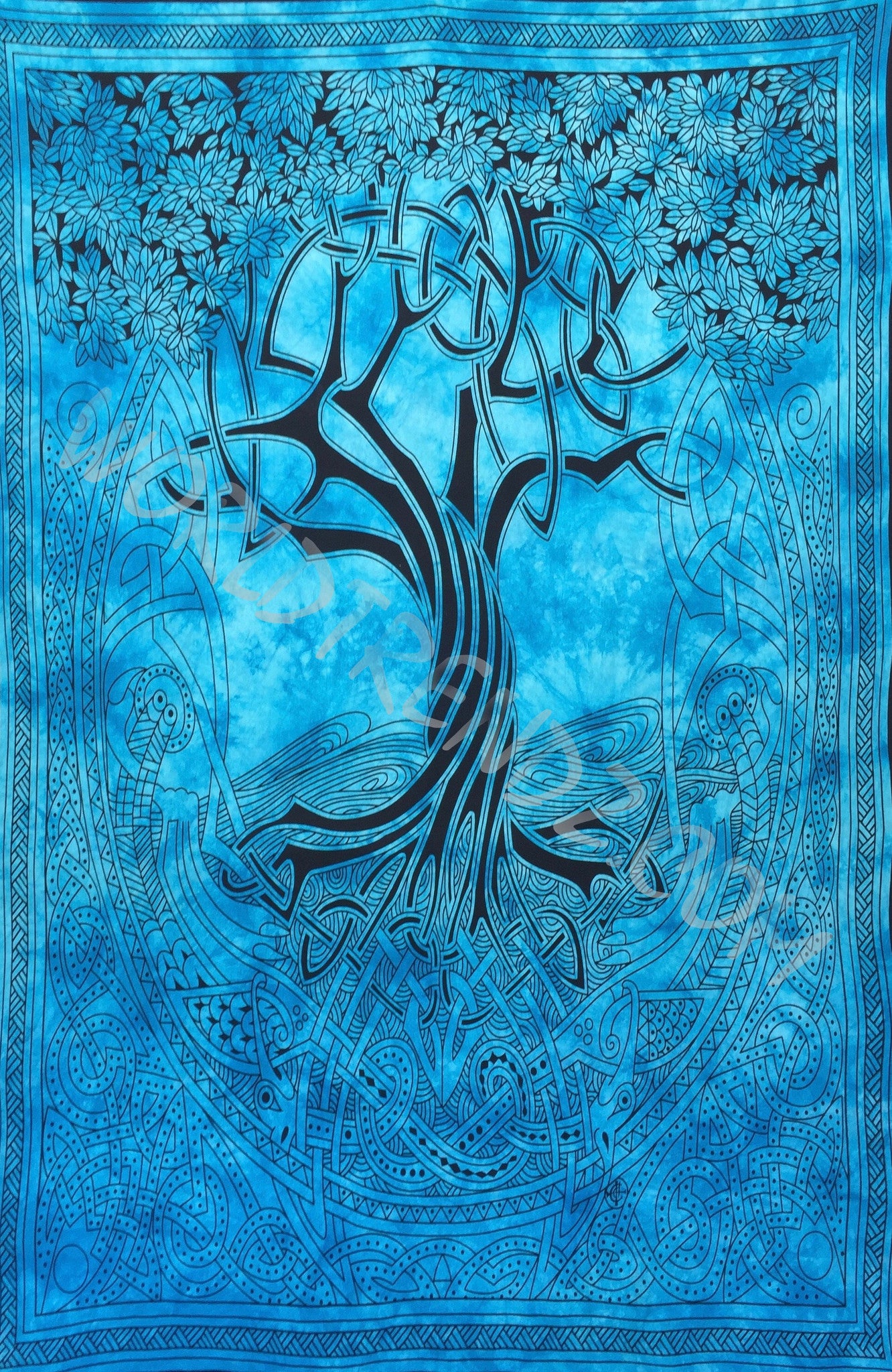 TREE OF LIFE CELTIC TAPESTRY TURQUOISE