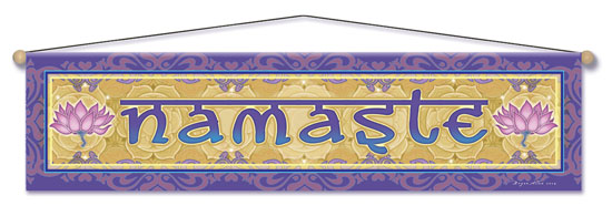NAMASTE LOTUS ENTRY WAY AFFIRMATION BANNER
